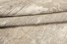 8x10 Tone on Tone Gray, , Color Hand Knotted Oushak Wool & Bamboo Silk Traditional Oriental Rug