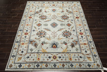 8x10 Blue, Light Gold, Blush Color Hand Knotted Tibetan New Zealand Wool Traditional Oriental Rug