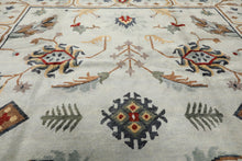 8x10 Blue, Light Gold, Blush Color Hand Knotted Tibetan New Zealand Wool Traditional Oriental Rug