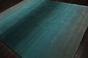 loomBloom Multi Size Teal Hand Tufted Wool Modern & Contemporary Ombre Designer Rug  Oriental Area Rug