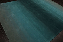 loomBloom Multi Size Teal Hand Tufted Wool Modern & Contemporary Ombre Designer Rug  Oriental Area Rug
