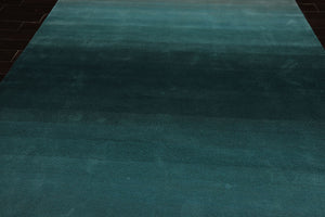 loomBloom Multi Size Teal Hand Tufted Wool Modern & Contemporary Ombre Designer Rug  Oriental Area Rug