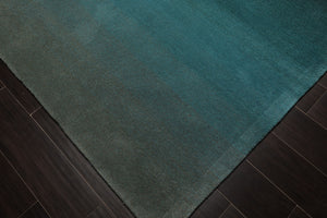 loomBloom Multi Size Teal Hand Tufted Wool Modern & Contemporary Ombre Designer Rug  Oriental Area Rug