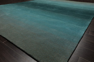 loomBloom Multi Size Teal Hand Tufted Wool Modern & Contemporary Ombre Designer Rug  Oriental Area Rug