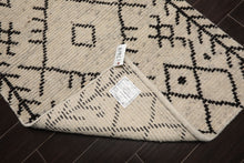 LoomBloom 3'x5' Ivory Hand Knotted Afghan Moroccan Modern & Contemporary Tribal Wool Oriental Area Rug