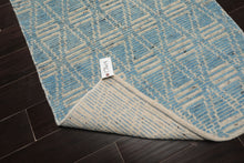 LoomBloom 3'x5' Blue Hand Knotted Afghan Moroccan Modern & Contemporary Tribal Wool Oriental Area Rug