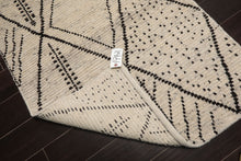LoomBloom 3'x5' Ivory Hand Knotted Afghan Moroccan Modern & Contemporary Tribal Wool Oriental Area Rug