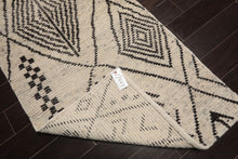 LoomBloom 3'x5' Ivory Hand Knotted Afghan Moroccan Modern & Contemporary Tribal Wool Oriental Area Rug