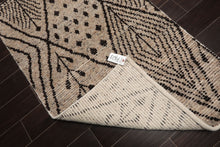 LoomBloom 3'x5' Beige Hand Knotted Afghan Moroccan Modern & Contemporary Tribal Wool Oriental Area Rug