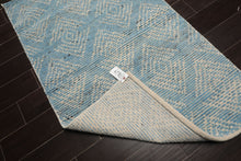 LoomBloom 3'x5' Blue Hand Knotted Afghan Moroccan Modern & Contemporary Tribal Wool Oriental Area Rug