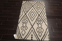 LoomBloom 3'x5' Beige Hand Knotted Afghan Moroccan Traditional Tribal Wool Oriental Area Rug