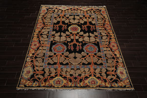 LoomBloom Multi Color 8x10 Hand Knotted Arts & Crafts/Mission Stained Glass Oushak Wool Oriental Area Rug