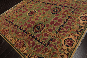 LoomBloom Multi Color 8x10 Hand Knotted Arts & Crafts/Mission Stained Glass Oushak Wool Oriental Area Rug