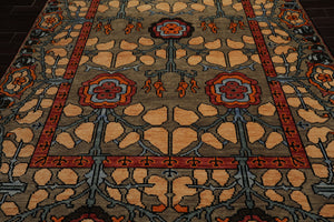 LoomBloom Multi Color 8x10 Hand Knotted Arts & Crafts/Mission Stained Glass Oushak Wool Oriental Area Rug