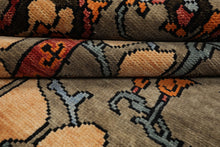 LoomBloom Multi Color 8x10 Hand Knotted Arts & Crafts/Mission Stained Glass Oushak Wool Oriental Area Rug
