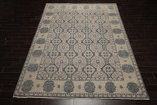 8x10 Gray, Beige, Blush Color Hand Knotted  Wool Transitional Oriental Rug