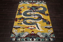 Multi Size Citrus Green White Navy Color Hand Tufted Pictorial Wool Transitional Oriental Rug
