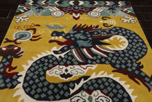 Multi Size Citrus Green White Navy Color Hand Tufted Pictorial Wool Transitional Oriental Rug