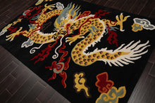 Multi Size Black Gold White Color Hand Tufted Pictorial Wool Transitional Oriental Rug