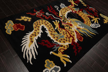 Multi Size Black Gold White Color Hand Tufted Pictorial Wool Transitional Oriental Rug