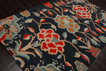 Multi Size Blue Orange Peach Color Hand Tufted Handmade Wool Transitional Oriental Rug