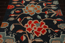 Multi Size Blue Orange Peach Color Hand Tufted Handmade Wool Transitional Oriental Rug