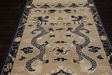 Multi Size Cream Blue Ivory Color Hand Tufted Pictorial Wool Transitional Oriental Rug