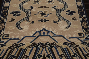 Multi Size Cream Blue Ivory Color Hand Tufted Pictorial Wool Transitional Oriental Rug