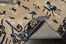 Multi Size Cream Blue Ivory Color Hand Tufted Pictorial Wool Transitional Oriental Rug