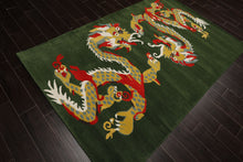 Multi Size Green Gold Red Color Hand Tufted Pictorial Wool Transitional Oriental Rug