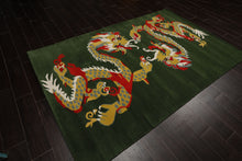 Multi Size Green Gold Red Color Hand Tufted Pictorial Wool Transitional Oriental Rug
