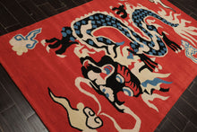 Multi Size Orange Coral Ivory Color Hand Tufted Pictorial Wool Transitional Oriental Rug