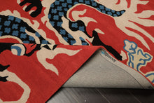 Multi Size Orange Coral Ivory Color Hand Tufted Pictorial Wool Transitional Oriental Rug