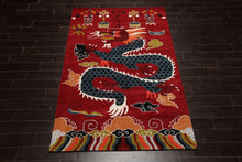 Multi Size Rust White Teal Color Hand Tufted Pictorial Wool Transitional Oriental Rug