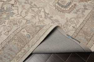 5x8 Beige, Taupe, Gray Color Hand Hooked Handmade Wool Transitional Oriental Rug