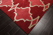 9x12 Red, Rose, Mint Color Hand Loomed Tibetan Wool Transitional Oriental Rug