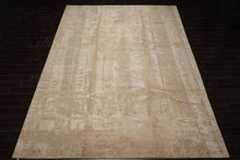 10x14 Beige, Gray, Tan Color Hand Knotted Sherpa Wool and Silk Modern Oriental Rug