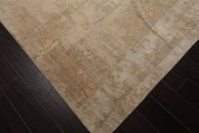 10x14 Beige, Gray, Tan Color Hand Knotted Sherpa Wool and Silk Modern Oriental Rug