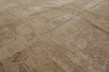 10x14 Beige, Gray, Tan Color Hand Knotted Sherpa Wool and Silk Modern Oriental Rug