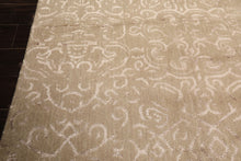 8x10 Beige, Taupe, Color Hand Knotted Tibetan Wool & Bamboo Silk Transitional Oriental Rug