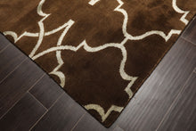 8x10 Brown, Silver, Color Hand Loomed Tibetan Wool & Bamboo Silk Transitional Oriental Rug