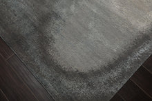 8x10 Gray, Ivory, Slate Color Hand Knotted Sherpa Wool and Silk Modern Oriental Rug