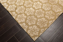 8x10 Tone on Tone Beige, , Color Hand Loomed Tibetan Wool & Bamboo Silk Transitional Oriental Rug