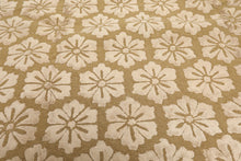 8x10 Tone on Tone Beige, , Color Hand Loomed Tibetan Wool & Bamboo Silk Transitional Oriental Rug