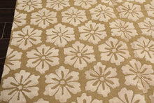 8x10 Tone on Tone Beige, , Color Hand Loomed Tibetan Wool & Bamboo Silk Transitional Oriental Rug