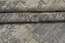 8x10 Beige, Gray, Aqua Color Hand Loomed Sherpa Wool and Bamboo Silk Modern Oriental Rug