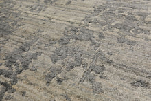 8x10 Beige, Gray, Aqua Color Hand Loomed Sherpa Wool and Bamboo Silk Modern Oriental Rug