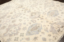 8x10 Ivory, Gray, Taupe Color Hand Knotted Oushak Wool Transitional Oriental Rug