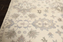 8x10 Ivory, Gray, Taupe Color Hand Knotted Oushak Wool Transitional Oriental Rug