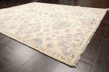 8x10 Ivory, Gray, Taupe Color Hand Knotted Oushak Wool Transitional Oriental Rug